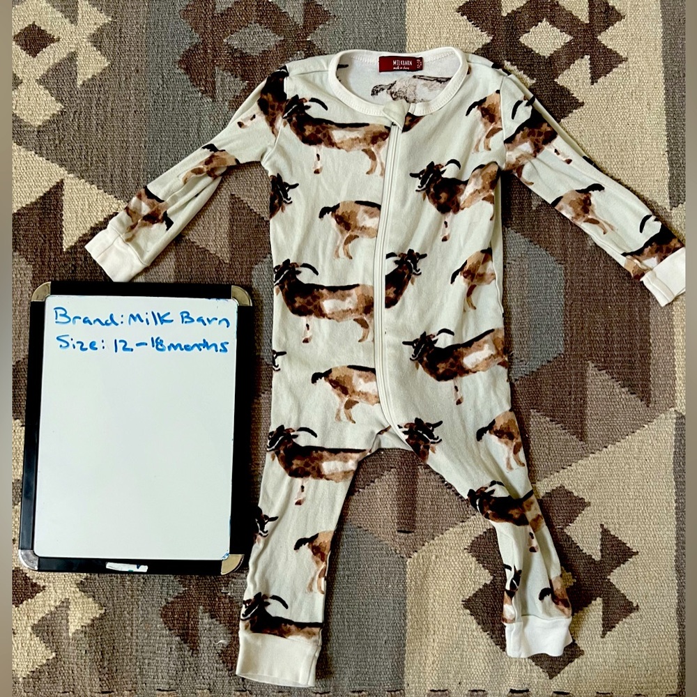 Milk Barn Animal Print Onesie Zip Organic Cotton